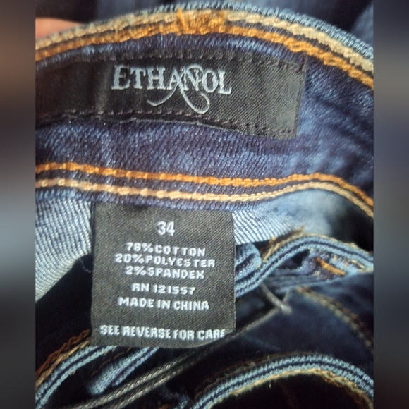 NWT Ethanol Brand Men's Blue Slim Straight Jeans Size 34x32 - Picture 5 of 5
